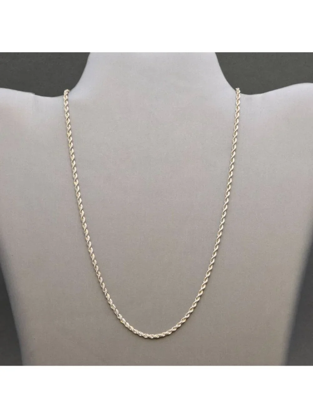 Sterling Silver Rope Chain Necklace Italian Twisted Link 18